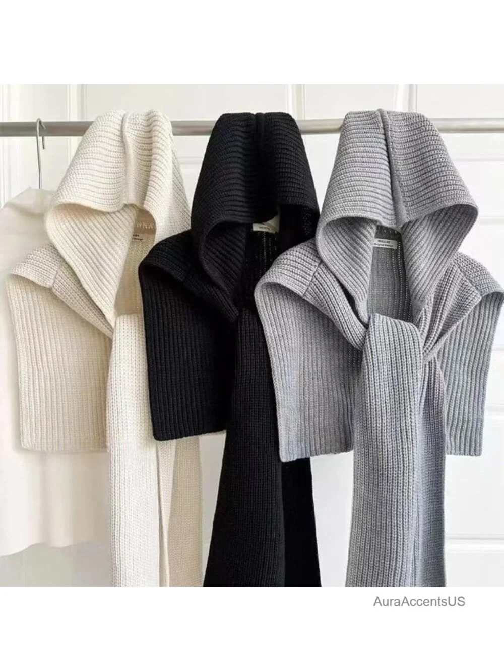 Knitted Shawl Wrap Women Cashmere Blend Pashmina Scarf Cardigan Shoulder Top